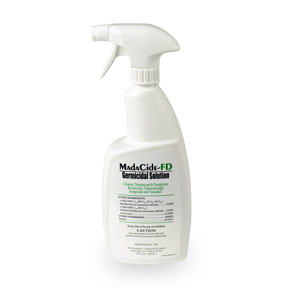 Disinfectant MadaCide-FD® Surface Disinfectant Cleaner Alcohol Based Pump Spray Liquid 32 oz. Bottle Alcohol Scent NonSterile (1/EA 12/CS) by MADA Medical Products, Inc.  ID 7020
